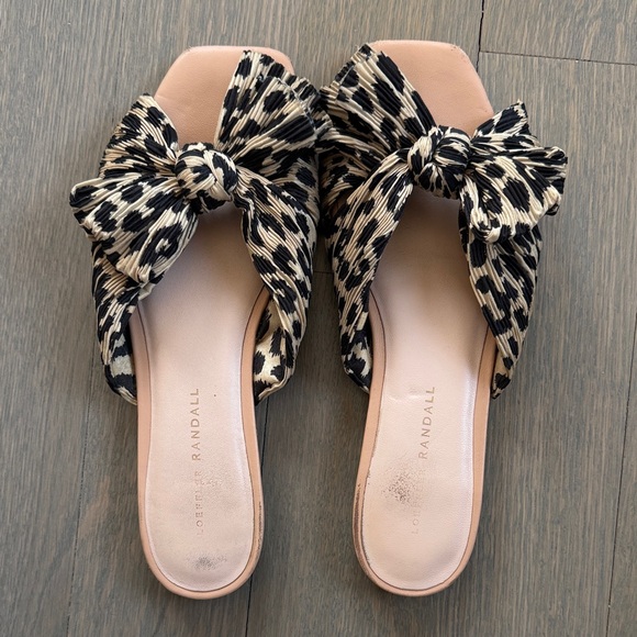 Loeffler Randall Daphne Leopard Bow Slide Sandal size 7.5 - Picture 1 of 4